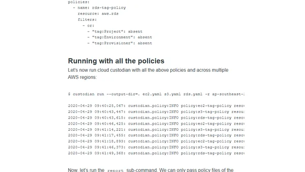 Using cloud custodian to ensure compliance across AWS resources