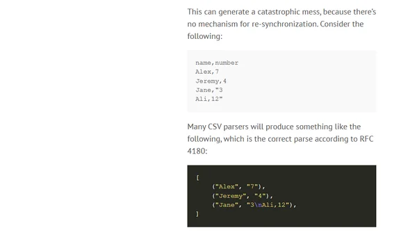 CSVs: The good, the bad, and the ugly