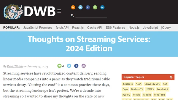 Thoughts on Streaming Services: 2024 Edition