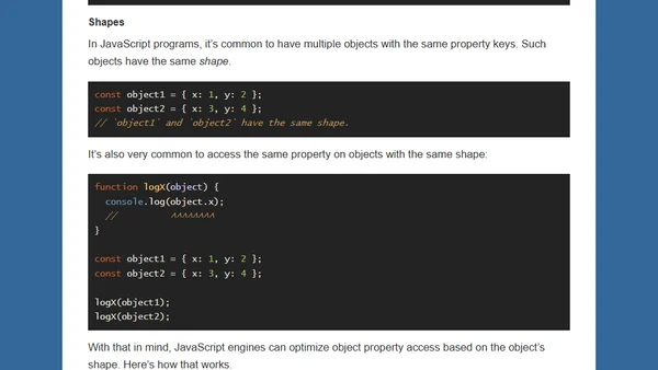 JavaScript engine fundamentals: Shapes and Inline Caches