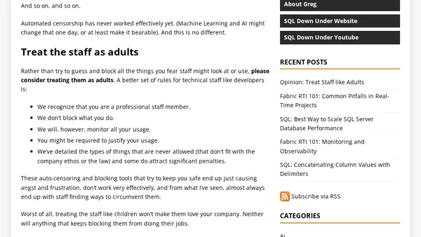 Opinion: Treat Staff like Adults