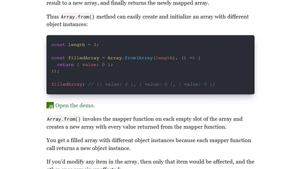 How to Fill an Array with Initial Values in JavaScript