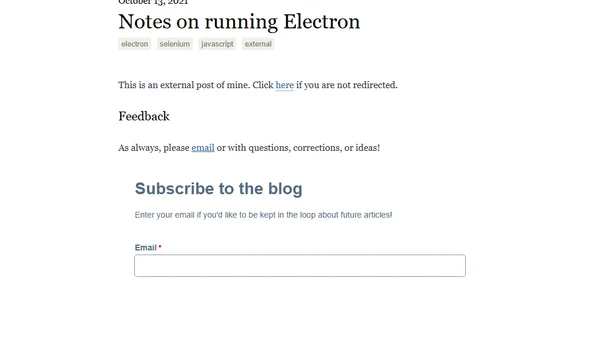 Notes on running Electron