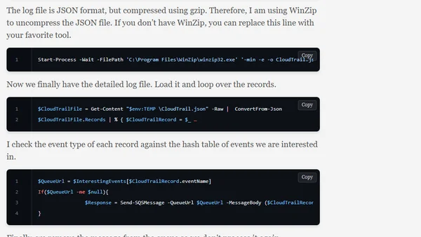 Fun with AWS CloudTrail and SQS