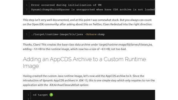 Smaller, Faster-starting Container Images With jlink and AppCDS