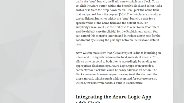 Alexa, Tell Azure Logic Apps to Post a Message to Slack