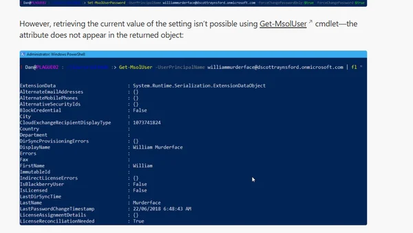 Get the ForceChangePassword Office 365 User Setting with PowerShell