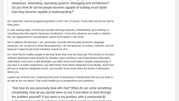 On learning programming in an age of LLMs