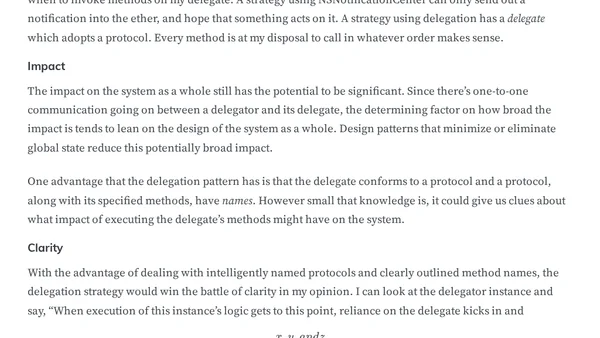 NSNotificationCenter vs Delegation – An Analysis