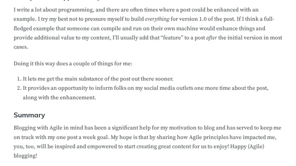 Agile Blogging