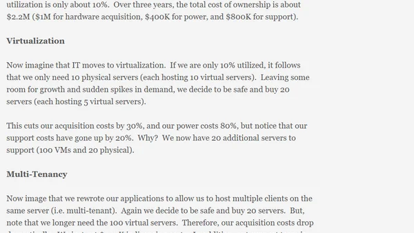 Multi-Tenant TCO