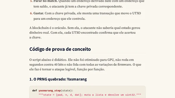 Explorando o problema escandaloso do RNG da Coinkite