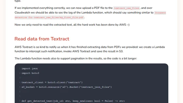 Using AWS Textract in an automatic fashion with AWS Lambda