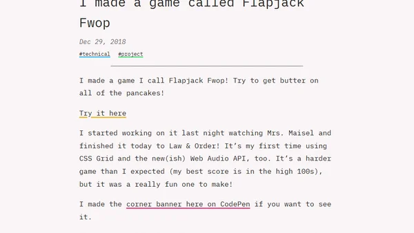 I made a game called Flapjack Fwop