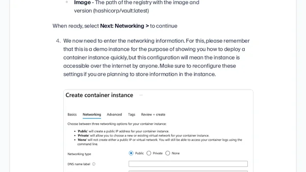 HashiCorp Vault: Deploy to Azure Container Instance using Azure Portal