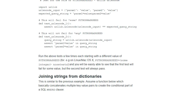 PYTHONHASHSEED and your tests