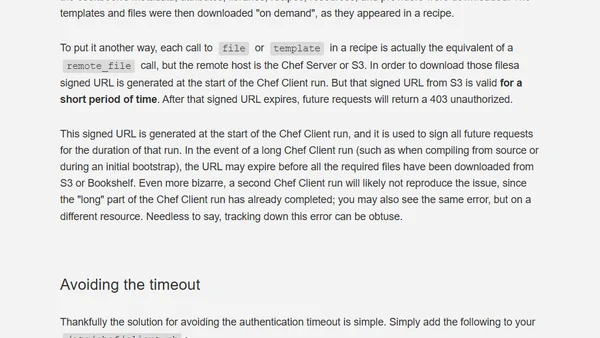 Prevent authentication timeouts during long Chef runs