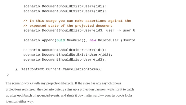 Declarative Testing Helper for Marten or Polecat Projections