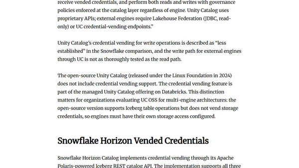 REST Catalog Credential Vending for Lakehouse Security