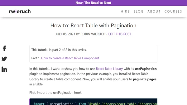 How to: React Table with Pagination