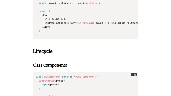 React Cheat Sheet
