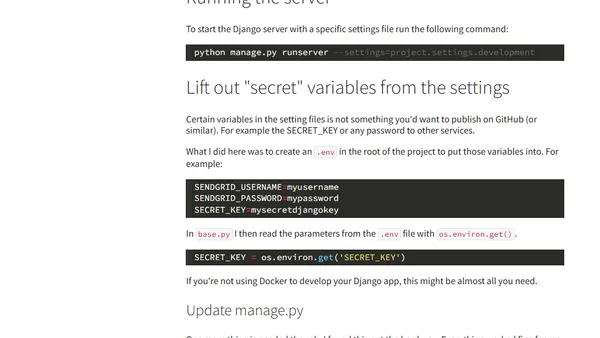 Using multiple settings.py in your Django project