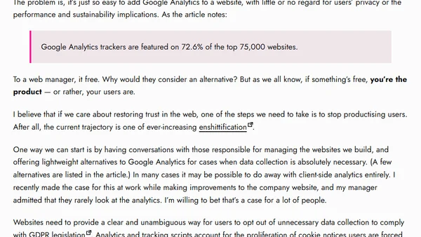 Time to Ditch Analytics? Tracking Scripts and Web Sustainability