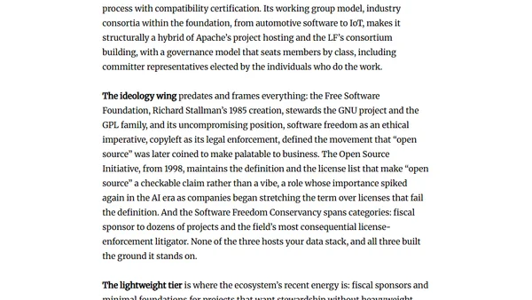 Open Source Foundations, Explained: What Apache, Linux, Eclipse, and Their Peers Actually Do, and Why Governance Differences Matter