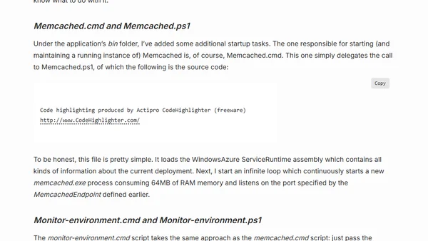 Running Memcached on Windows Azure for PHP