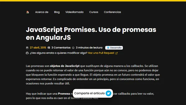 JavaScript Promises. Uso de promesas en AngularJS