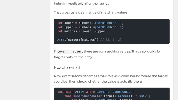 Binary Search In Swift Without Off-By-One Errors