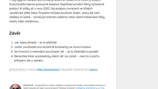Var, Let, Const: Přestaňte si komplikovat život v JavaScriptu