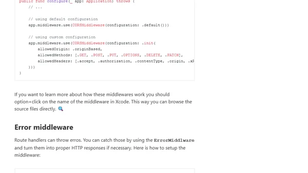 How to use middlewares in Vapor 4?