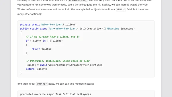 Running background tasks in Blazor with Web Workers: Exploring the .NET 11 preview - Part 1