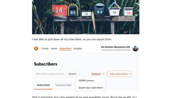 App to grab your Revue newsletters