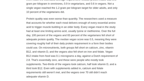 RHR: Do Vegetarian and Vegan Diets Get Riskier as You Age? What Two New Studies Reveal