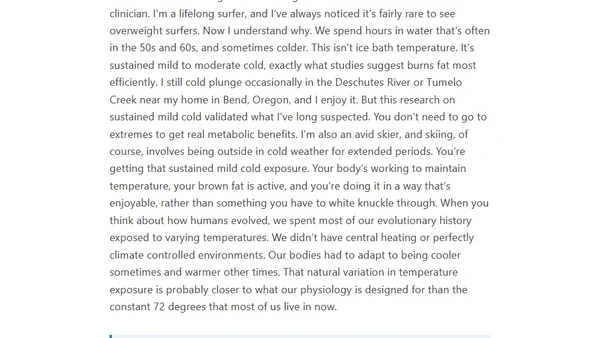 RHR: Cold Exposure: Why Sustained Beats Extreme