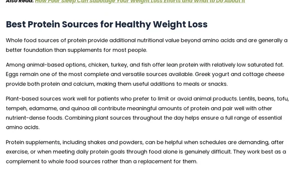 How Protein Supports Healthy Weight Loss and Muscle Mass