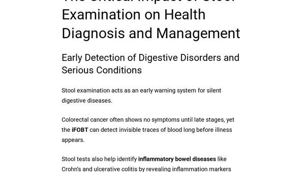 The 7 Key Benefits of Stool Examination in Health