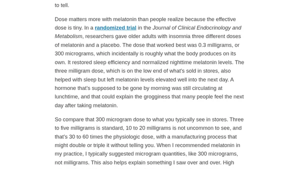 RHR: The Melatonin Problem