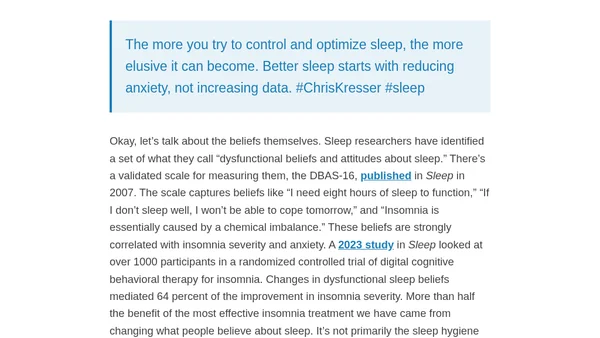 RHR: The Sleep Optimization Trap: Are You Tracking Yourself Into Worse Sleep?