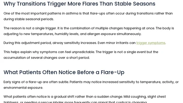 Seasonal Changes and Asthma: Why Symptoms Flare Up