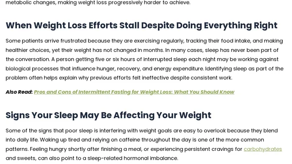 How Poor Sleep Can Sabotage Your Weight Loss Efforts and What to Do About It