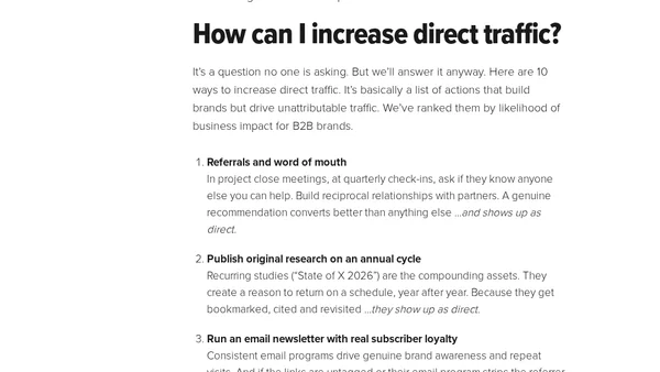 Direct Traffic in GA4: What It Really Measures (and 10 Ways to Increase It)